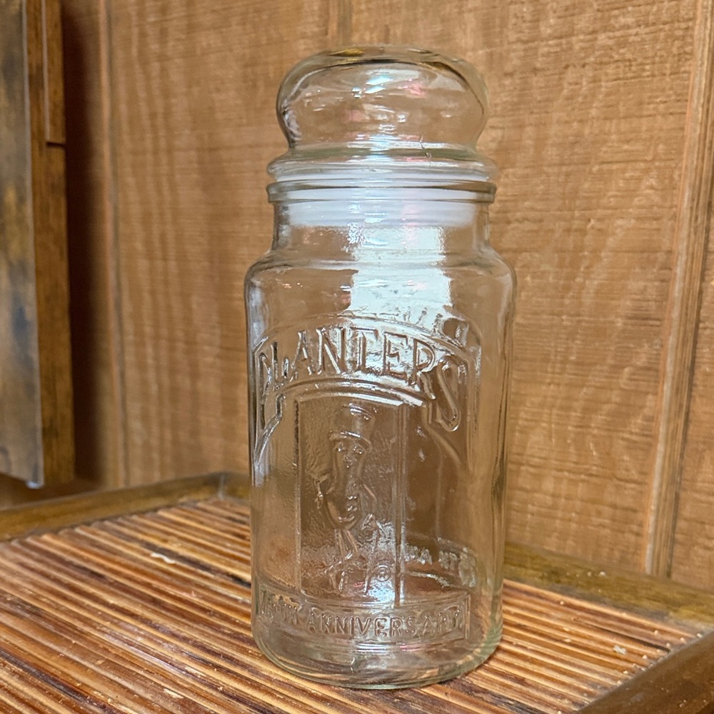 75th anniversary planters Glass peanut Jar #28
